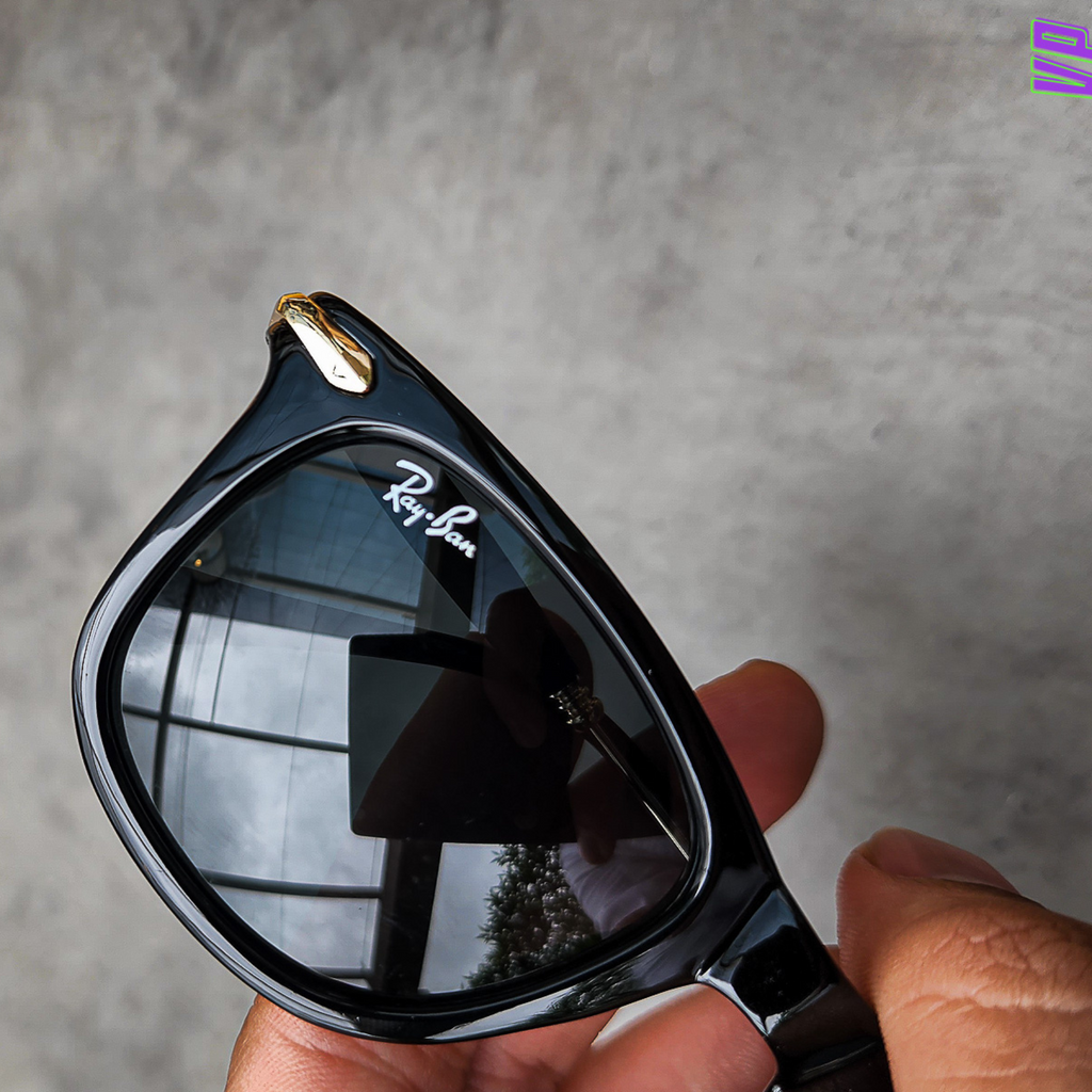 RAY-BAN New Modern Addition Black & Gold 2148 Square Sunglass For Unisex