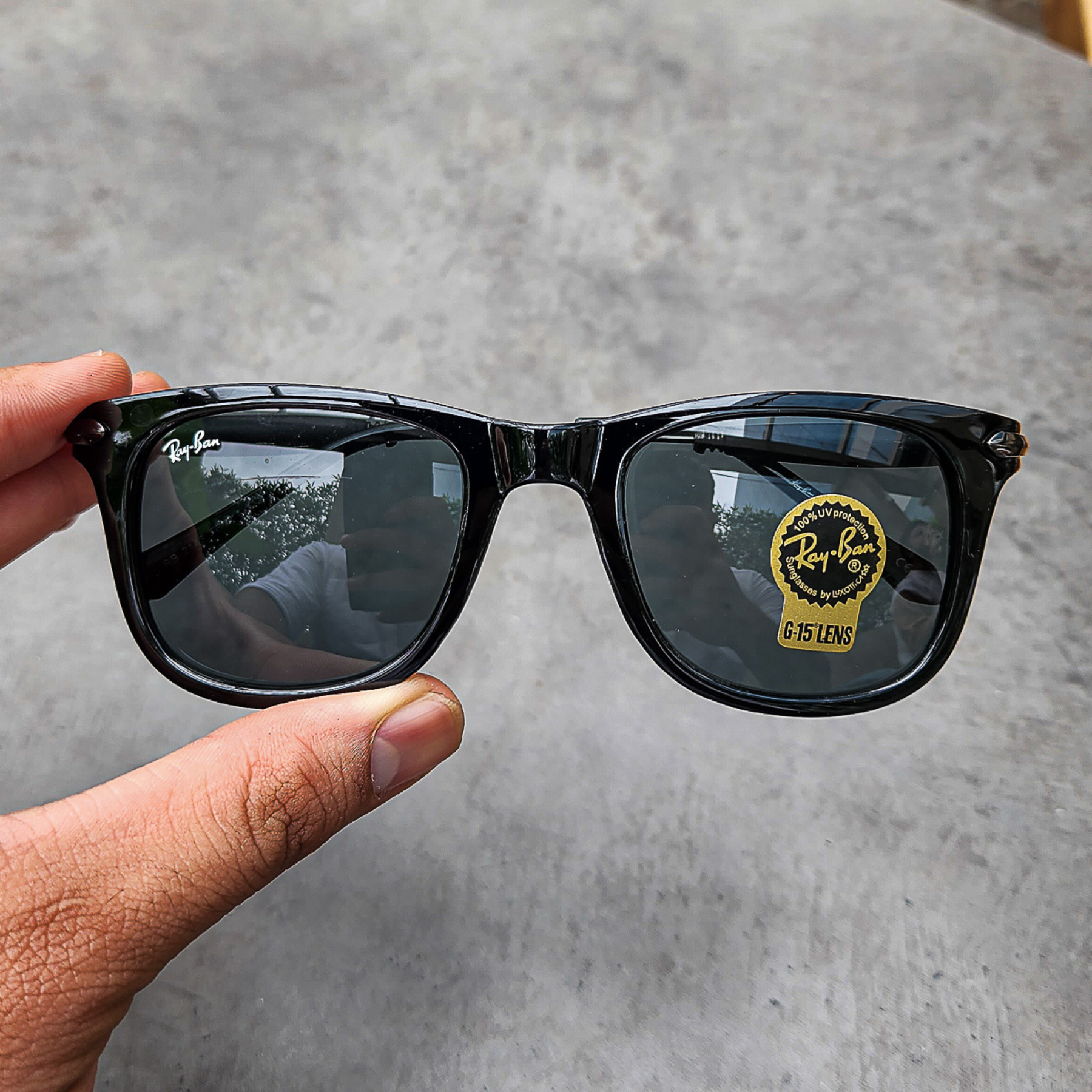 RAY-BAN New Modern Addition Black & Black 2148 Square Sunglass For Unisex