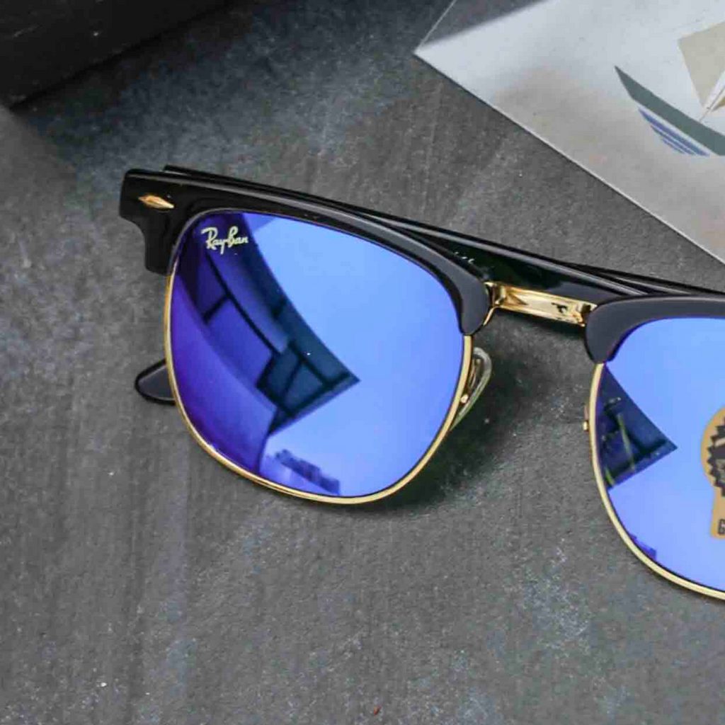 RAY-BAN New Stylish Blue & Gold 3016 Sunglass For Unisex