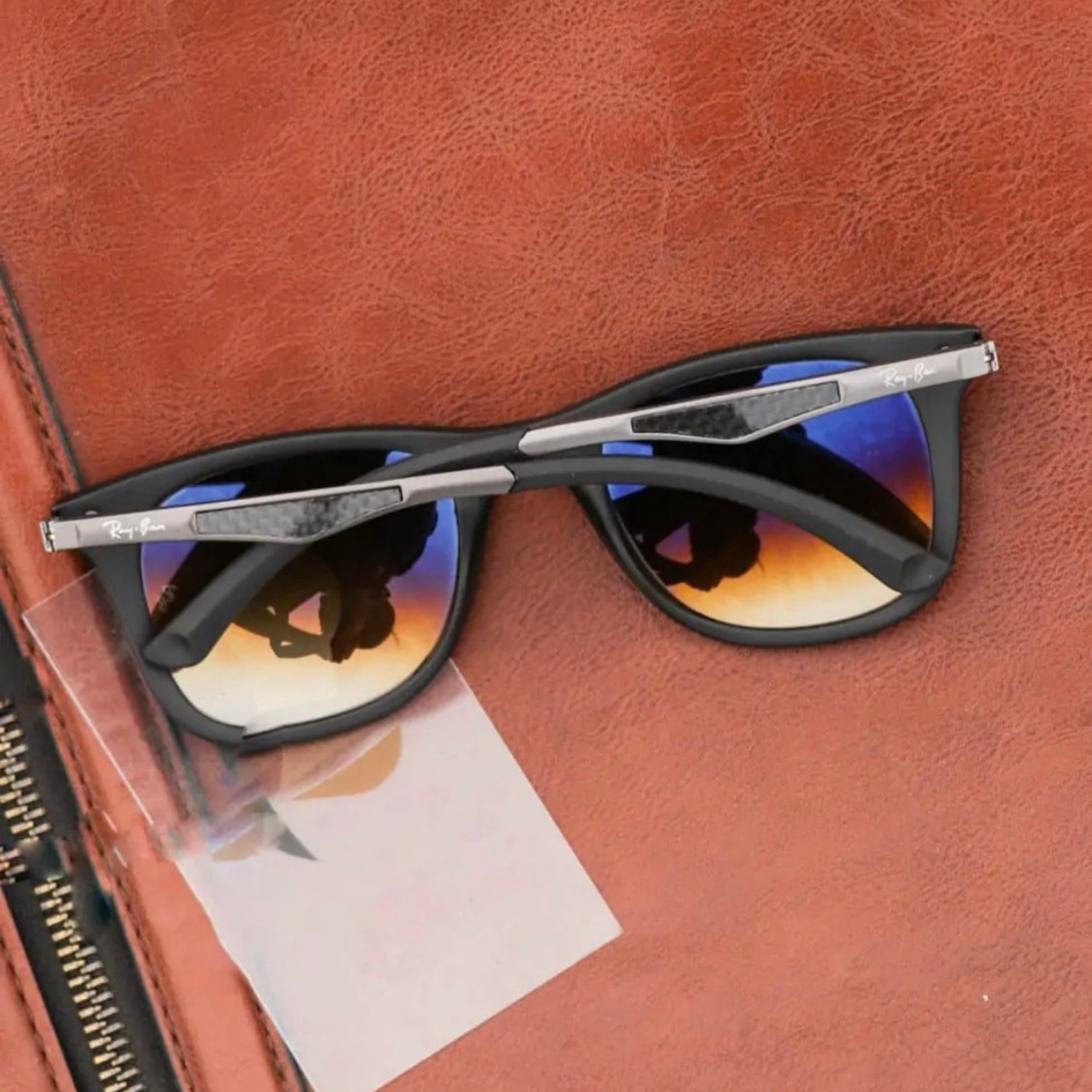 RAY-BAN New Addition Brown Shaded & Black 4287 Square Sunglass For Unisex