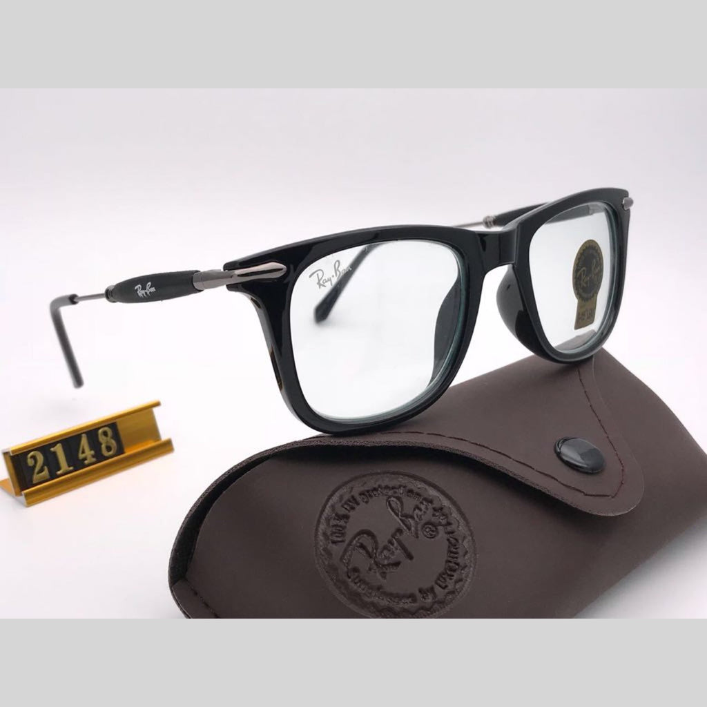 RAY-BAN New Modern Addition Clear & Black 2148 Square Sunglass For Unisex