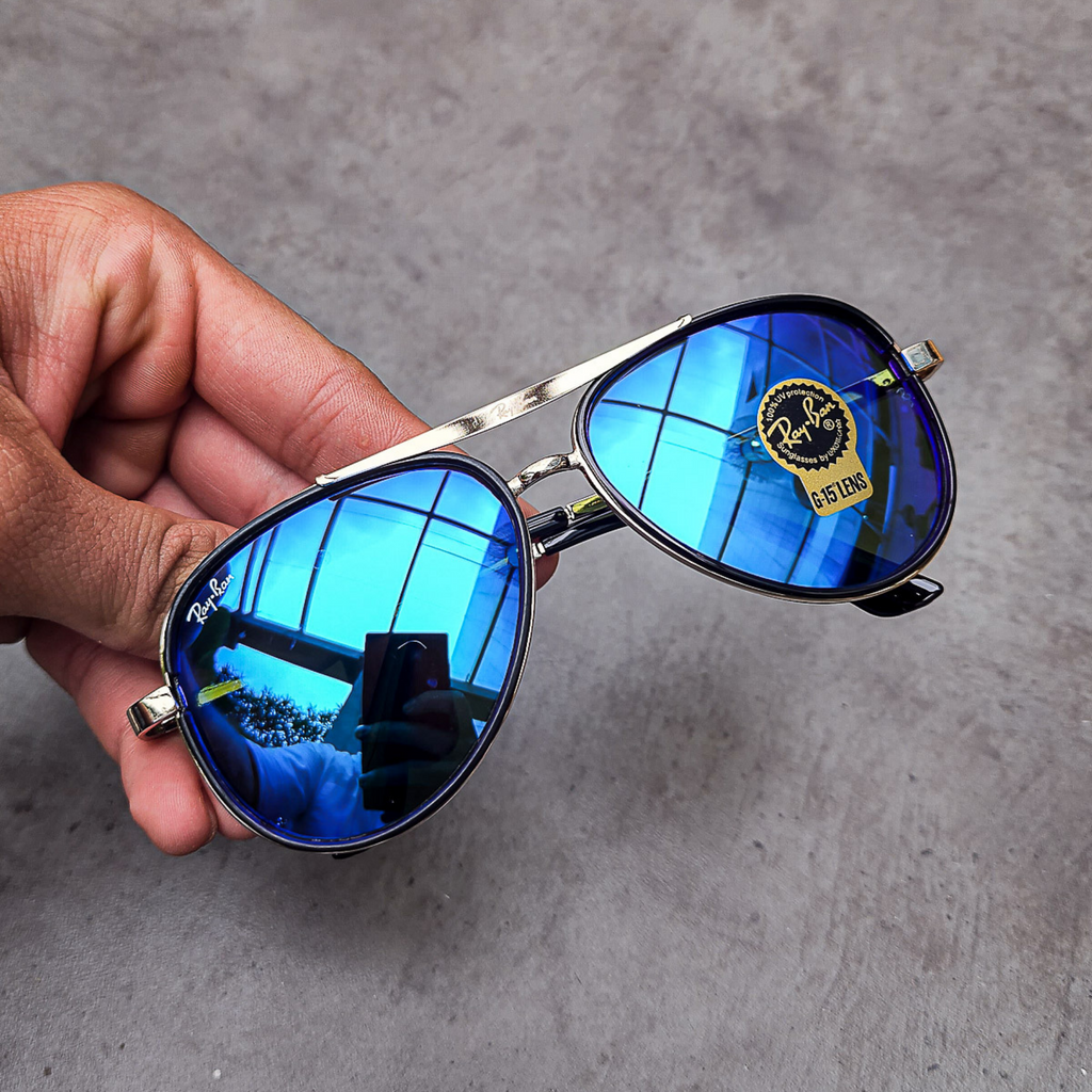 RAY-BAN Blue & Gold 4414 Causal Latest Sunglass For Unisex.