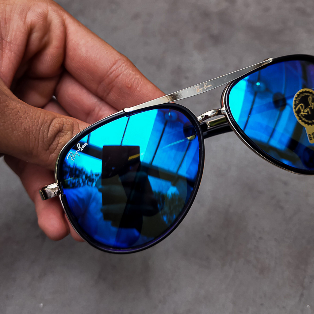 RAY-BAN Blue & Gold 4414 Causal Latest Sunglass For Unisex.