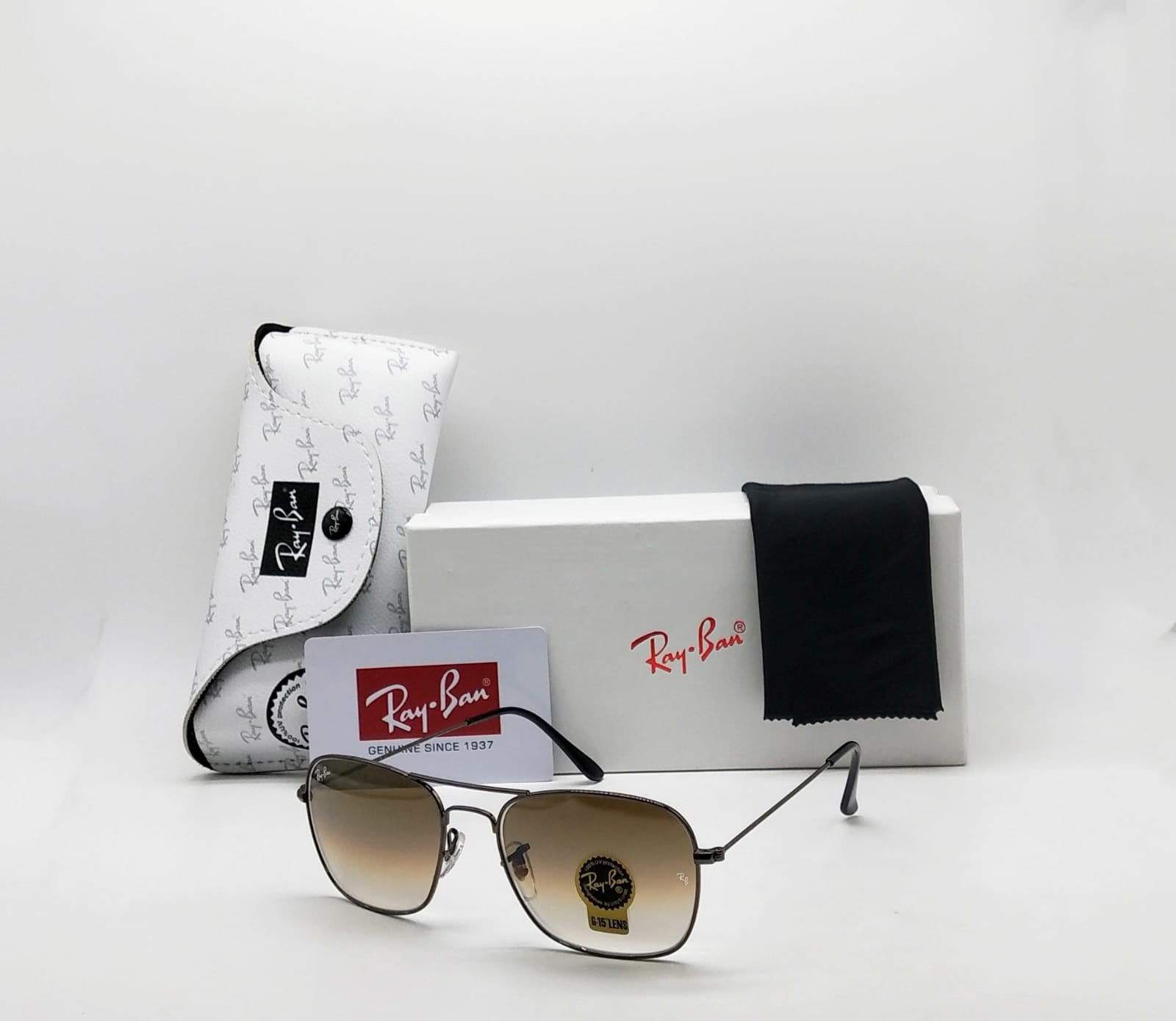 RAY-BAN New Fancy Men's Square Aviator Black Metal Frame Trendy Hot Favourite Wintage Sunglass For Unisex.