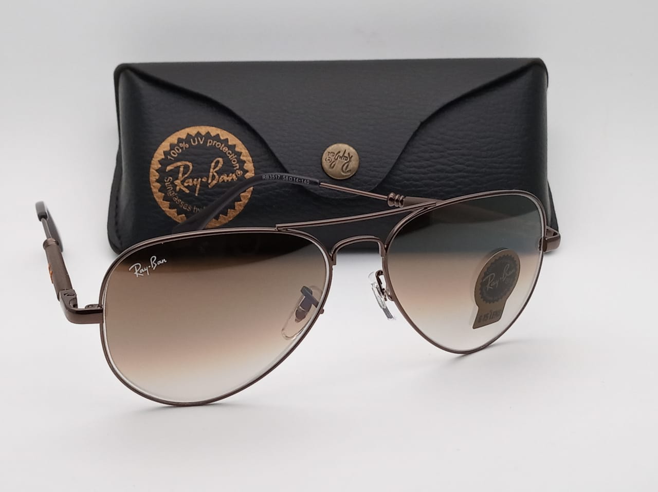 RAY-BAN New Modern Stylish Addition Shaded Brown Shade & Brown 3517 Oval Sunglass For Unisex