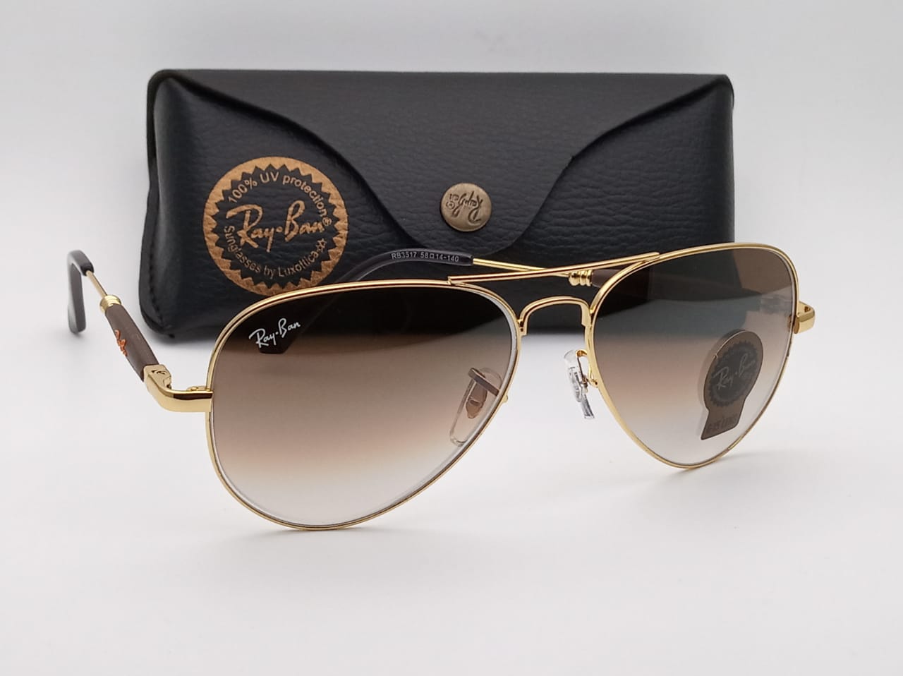 RAY-BAN New Modern Stylish Addition Shaded Brown Shade & Brown 3517 Oval Sunglass For Unisex