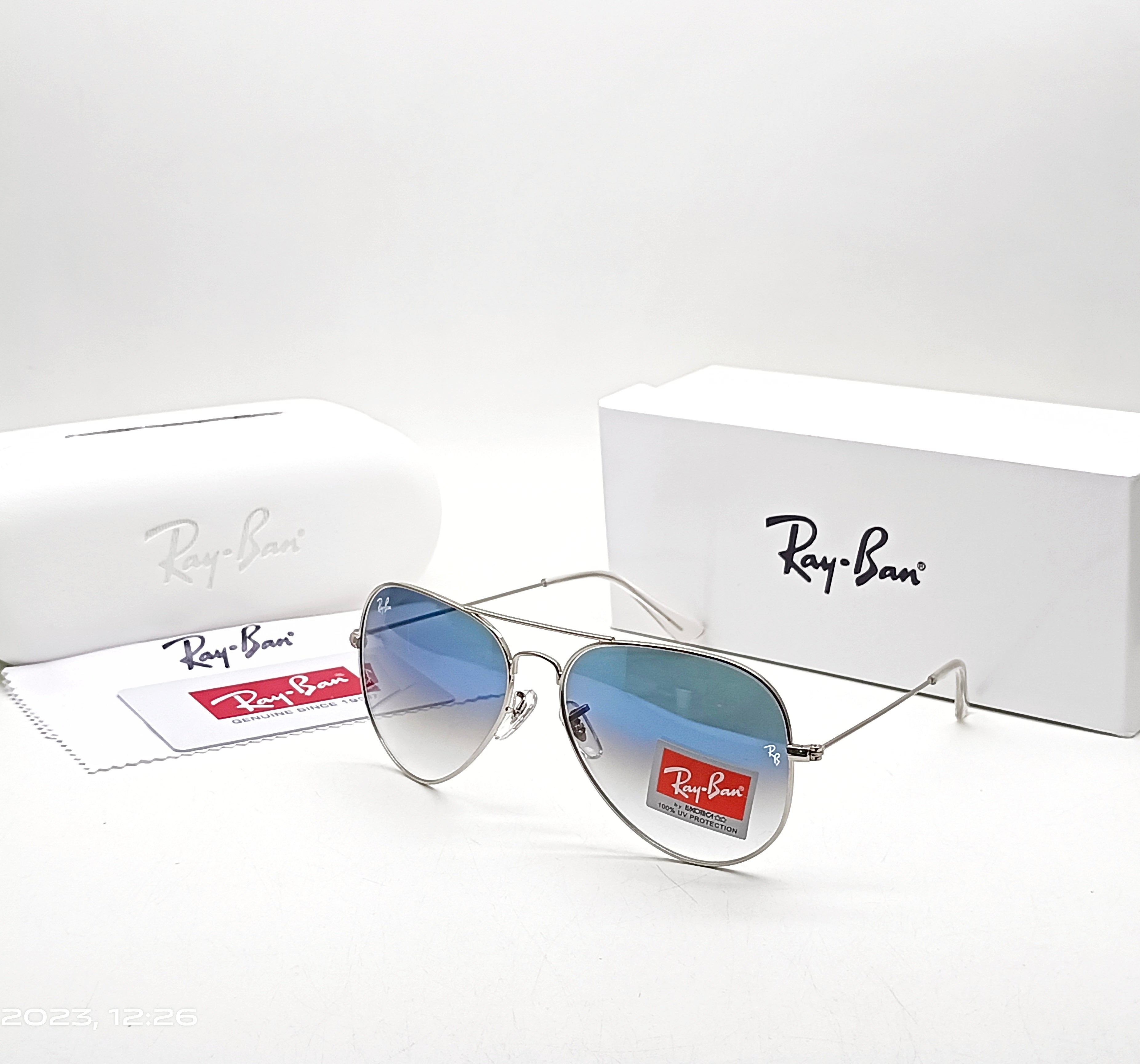 RAY-BAN New Fancy Men's double Shaded Aviator Metal Trendy Hot Favourite Wintage Sunglass For Unisex.