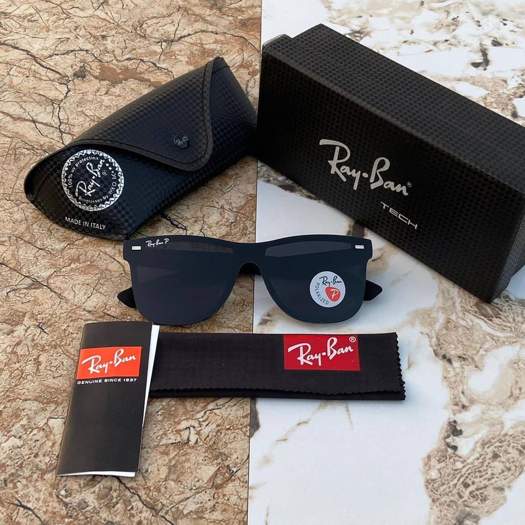 RAY-BAN Black & Black 4487 Square Metal Alluminium FrameTrendy Hot Favourite Wintage Sunglass For Unisex.