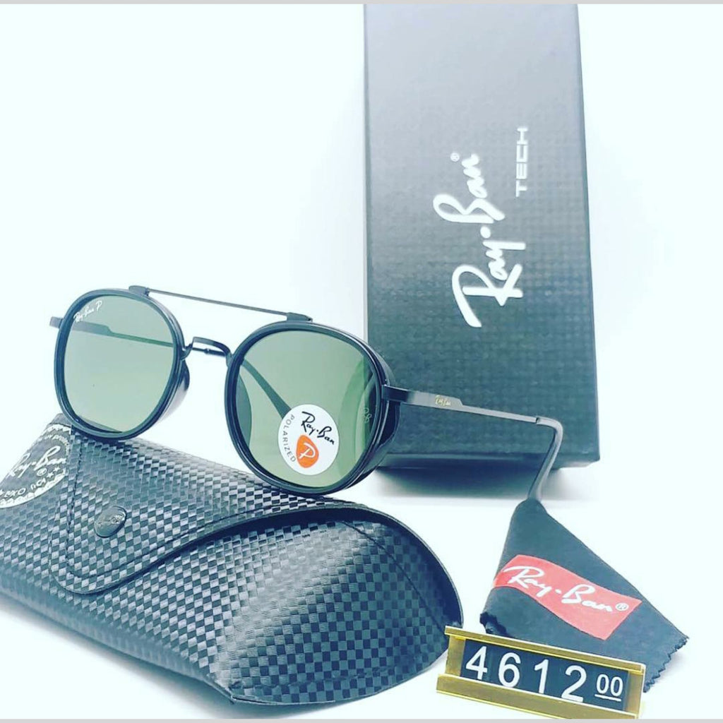 RAY-BAN Green & Black 4612 Round Side Cap Causal All Suitable Sunglass For Men Women.