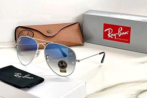 RAY-BAN New Fancy Men's Oval Aviator Silver Metal Frame Trendy Hot Favourite Wintage Sunglass For Unisex.