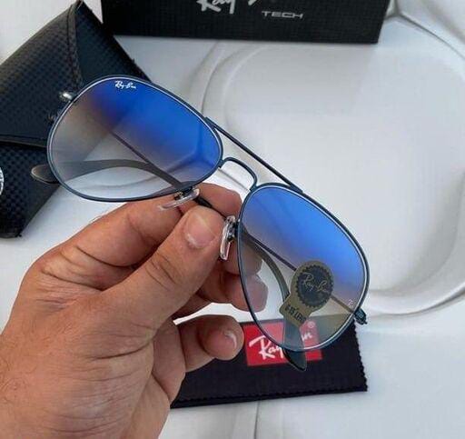 RAY-BAN New Fancy Men's Oval Aviator Silver Metal Frame Trendy Hot Favourite Wintage Sunglass For Unisex.
