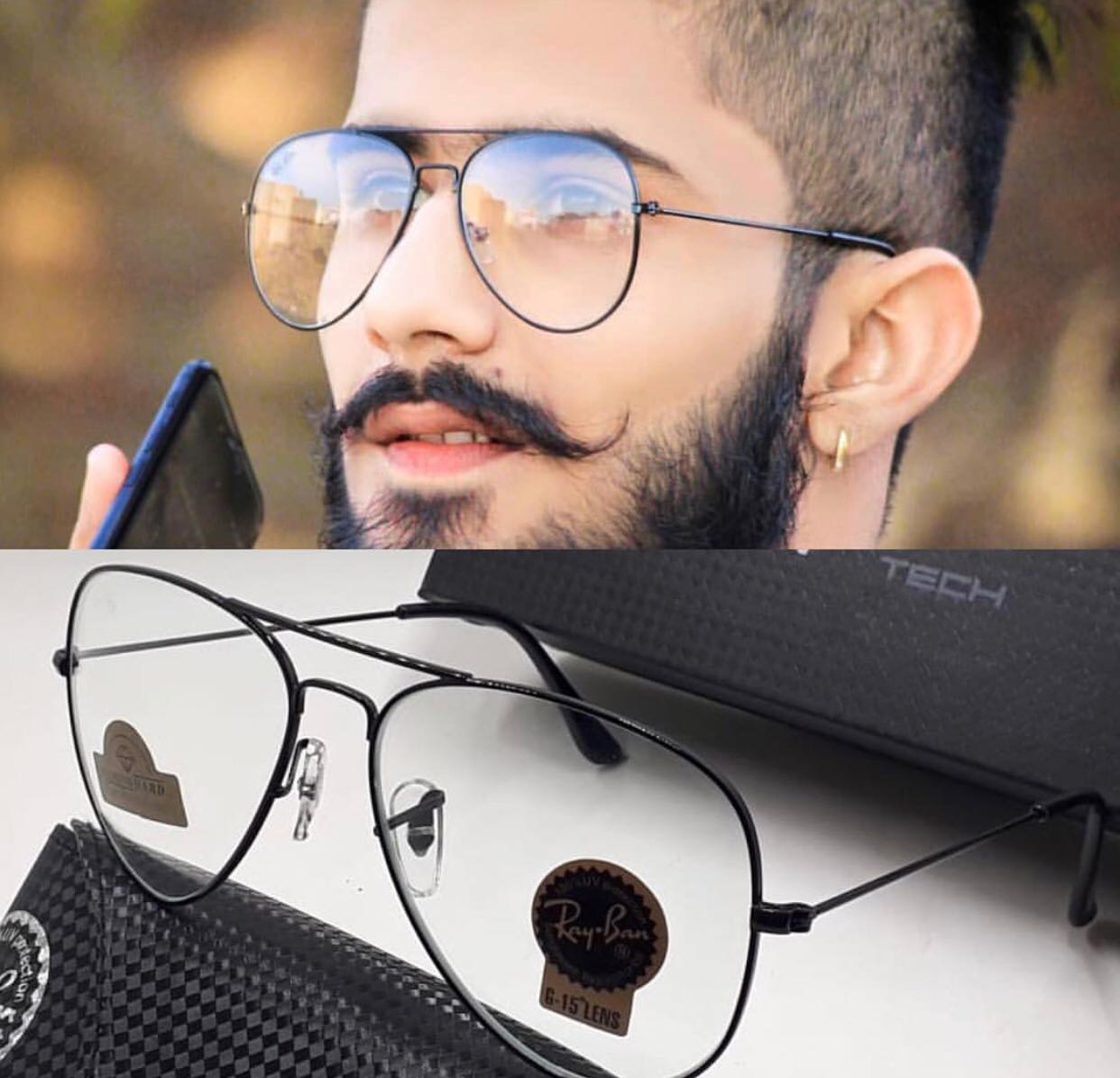 RAY-BAN New Fancy Men's Oval Aviator Silver Metal Frame Trendy Hot Favourite Wintage Sunglass For Unisex.