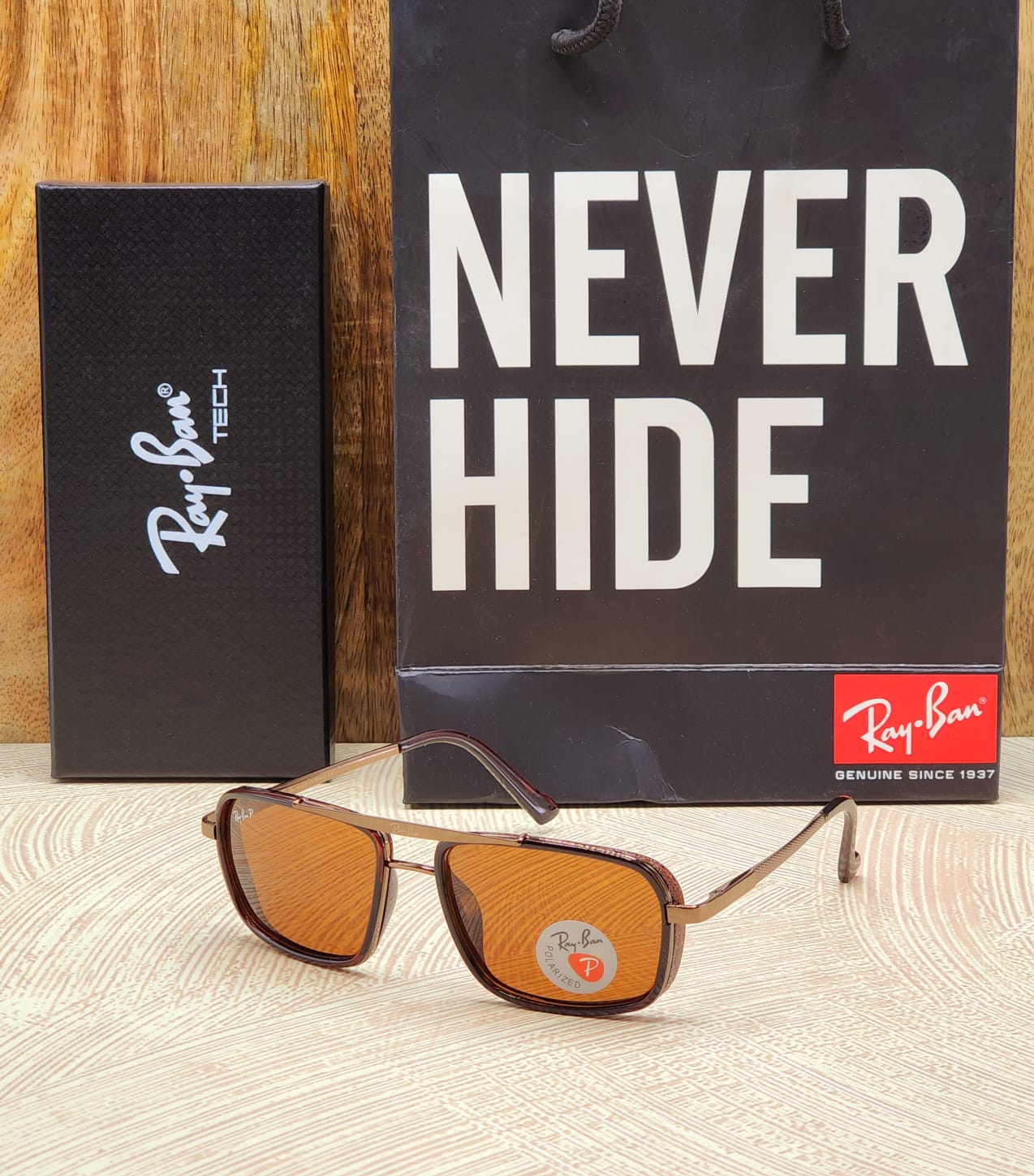 RAY-BAN New Modern Stylish Addition Shaded 4413 Side Cap Square Sunglass For Unisex