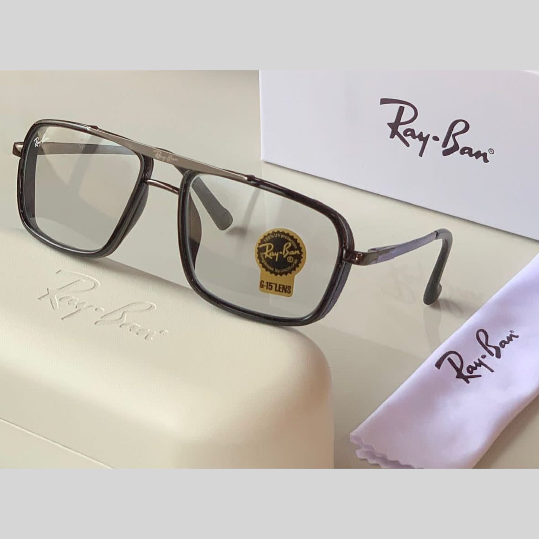 RAY-BAN Day-Night & Black 4413 Square Causal Latest Sunglass For Unisex.