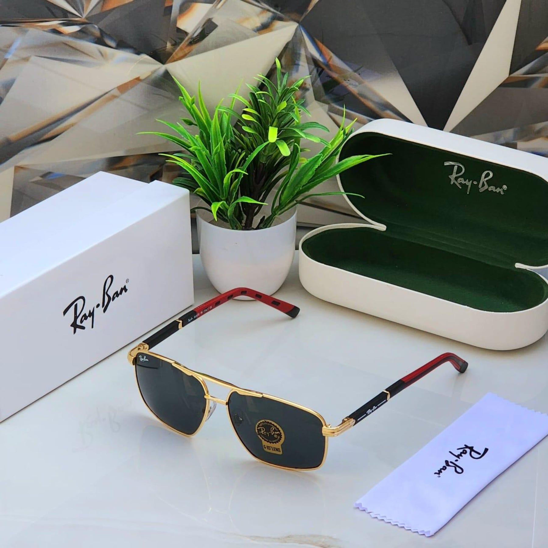 Ray-Ban Latest Fancy All Season Special RB Square 9713 Trending Hot Favorite Fashionable Sunglass For Unisex.