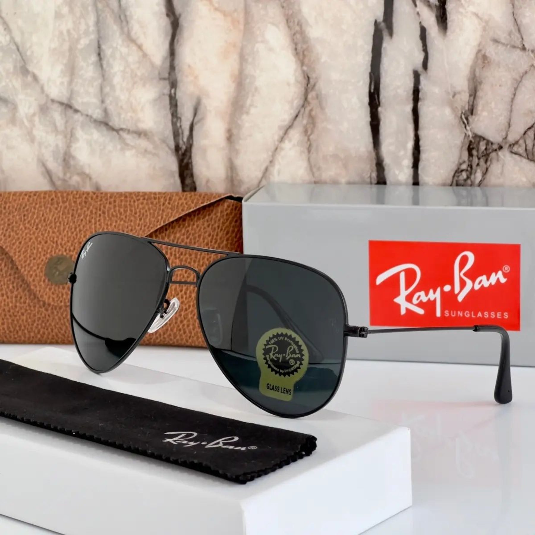 RAY-BAN New Fancy Men's Oval Aviator Metal Frame Trendy Hot Favourite Wintage Sunglass For Unisex.