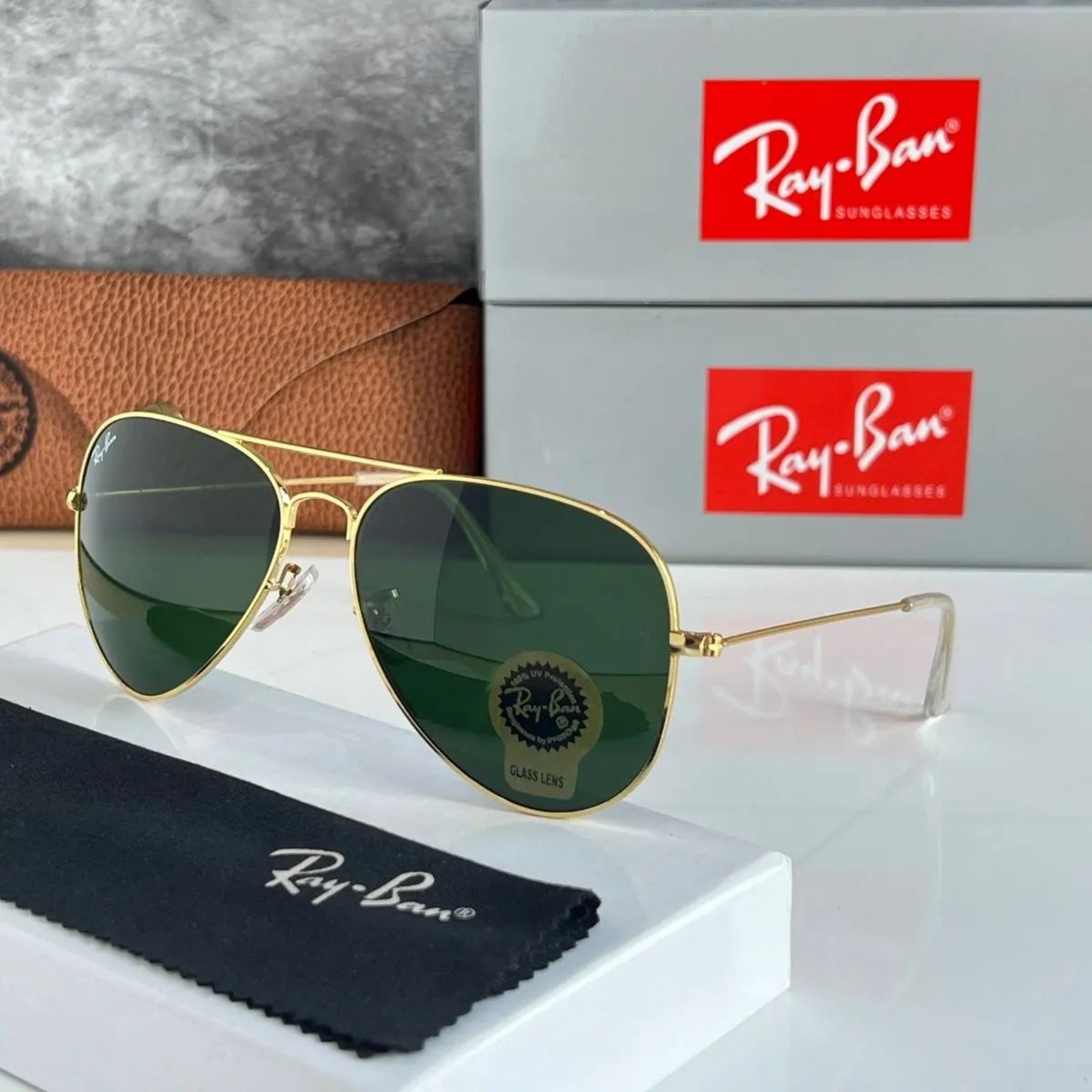 RAY-BAN New Fancy Men's Oval Aviator Silver Metal Frame Trendy Hot Favourite Wintage Sunglass For Unisex.