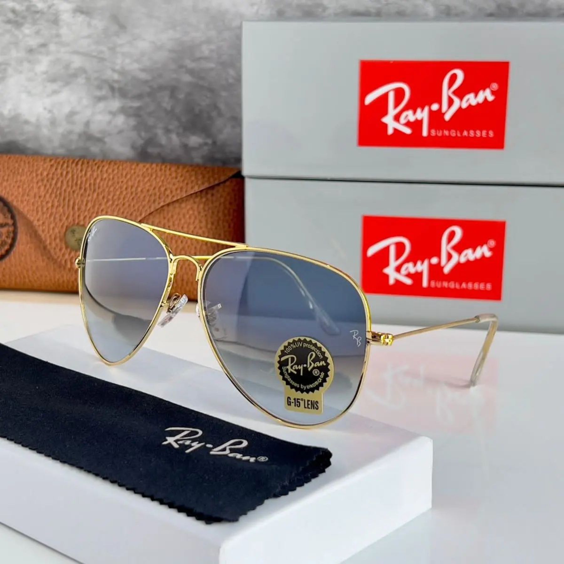RAY-BAN New Fancy Men's double Shaded Aviator Metal Trendy Hot Favourite Wintage Sunglass For Unisex.