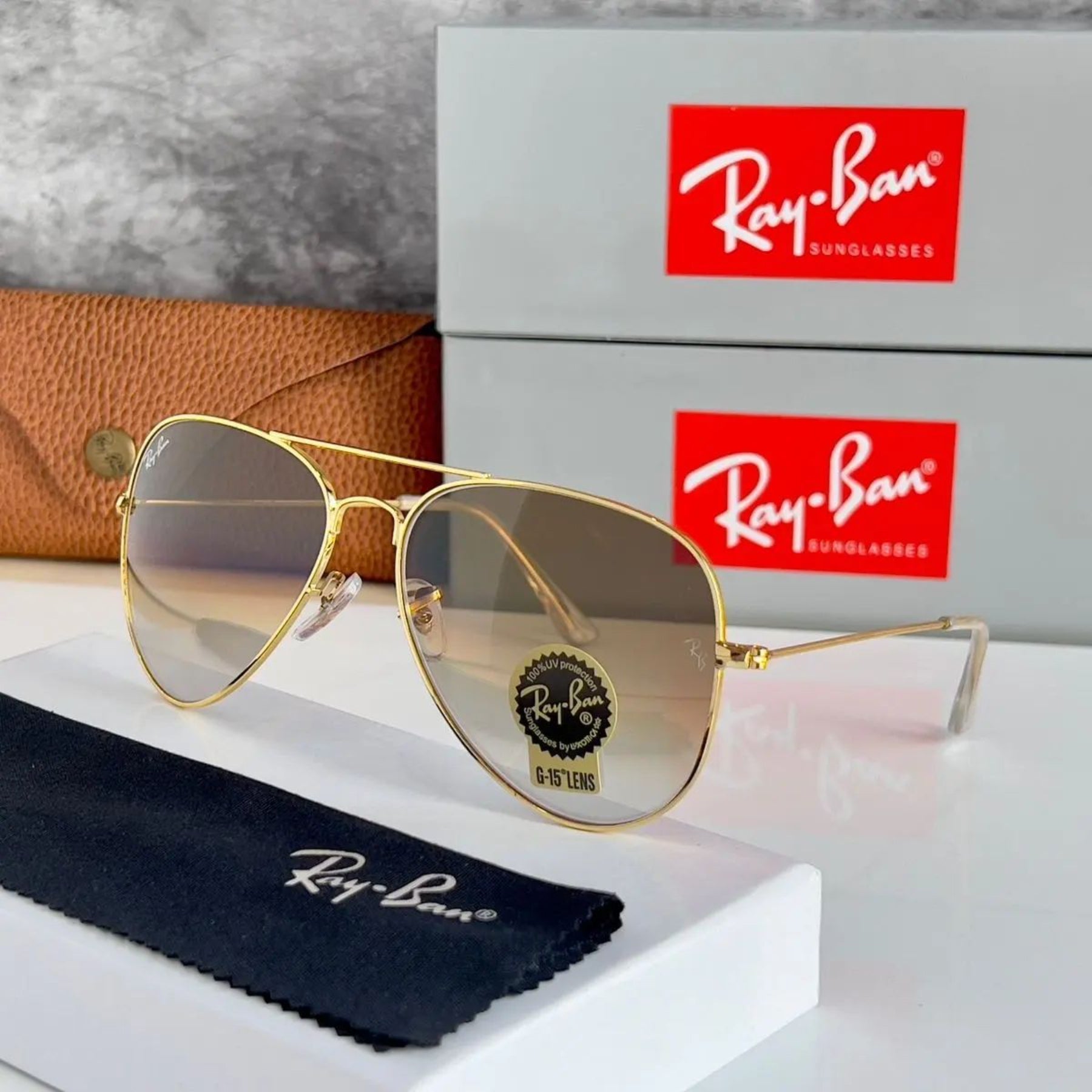 RAY-BAN New Fancy Men's double Shaded Aviator Metal Trendy Hot Favourite Wintage Sunglass For Unisex.