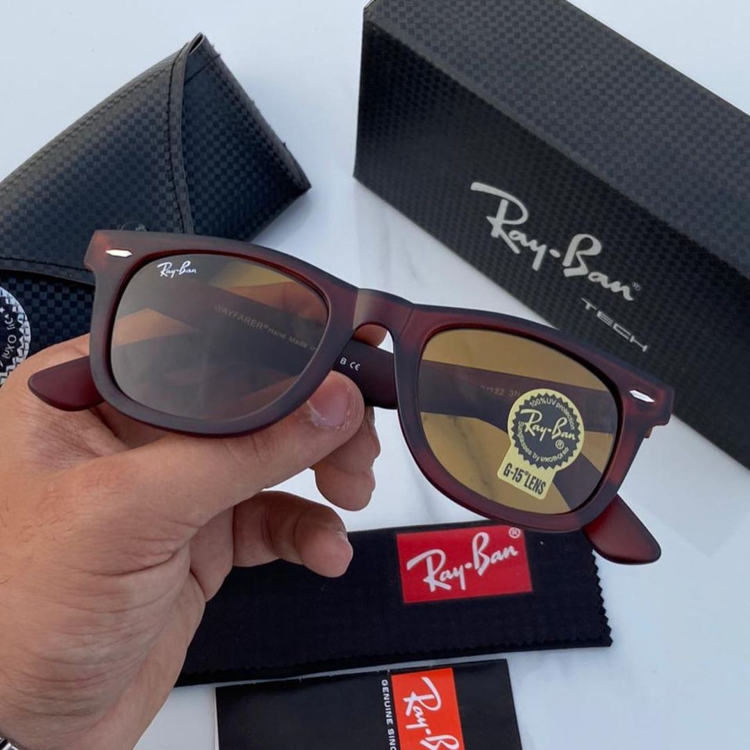 RAY-BAN Brown & Brown 2140 Wayfarer Trendy Hot Favourite Wintage Sunglass For Unisex.