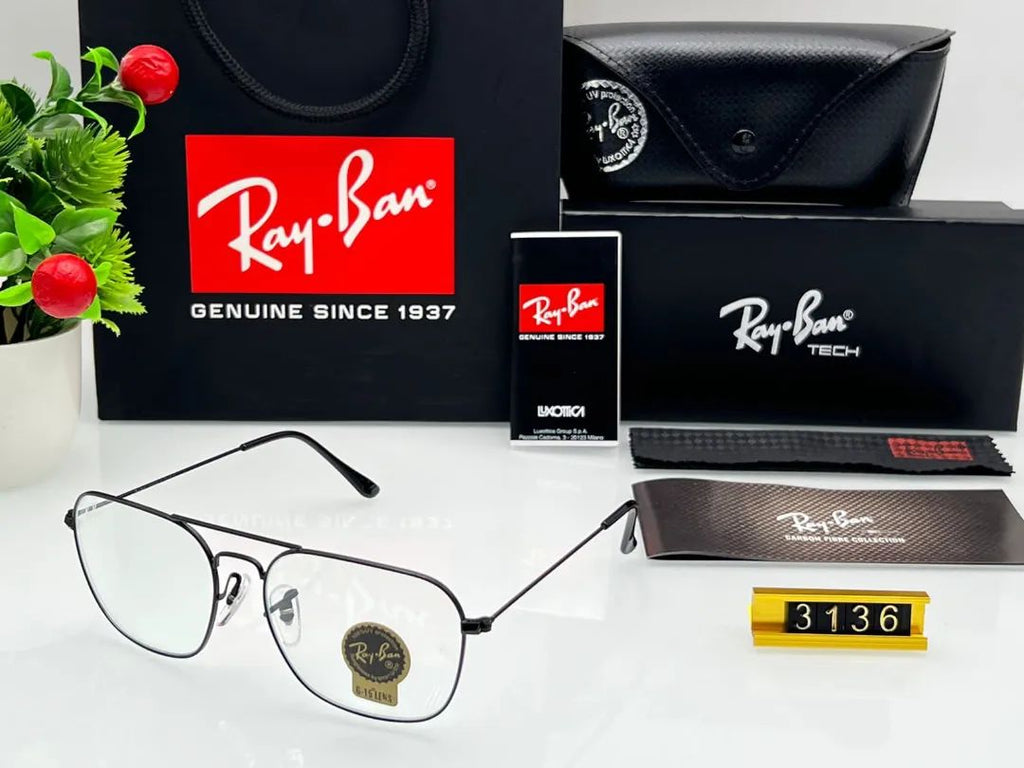 RAY-BAN New Modern Stylish Addition Black & Black 3136 Square Sunglass For Unisex