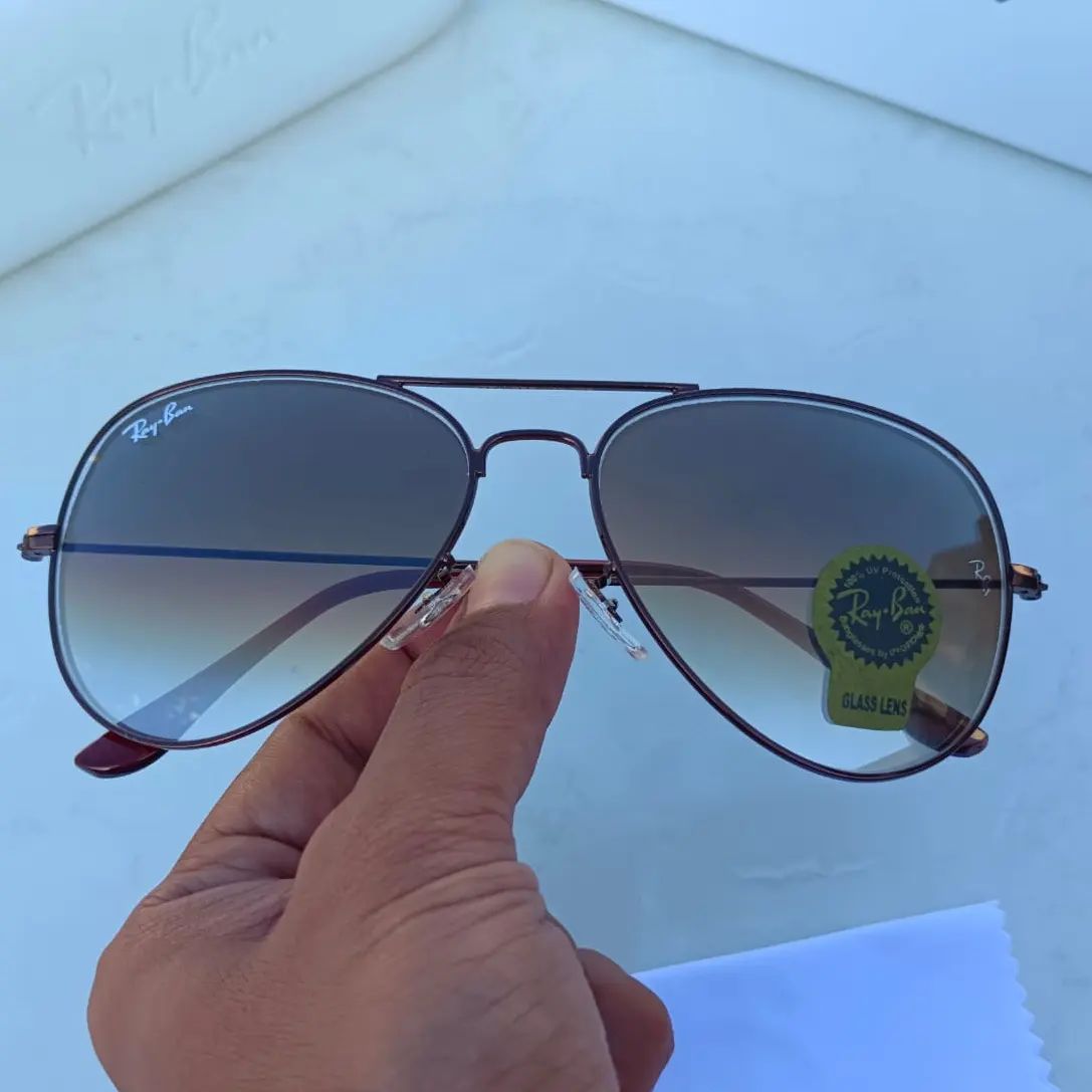 RAY-BAN New Fancy Men's Oval Aviator Silver Metal Frame Trendy Hot Favourite Wintage Sunglass For Unisex.